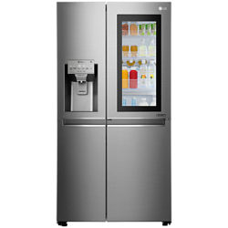 LG GSX961NSAZ Insta View American Style Fridge Freezer, A++ Energy Rating, 90cm Wide, Noble Steel